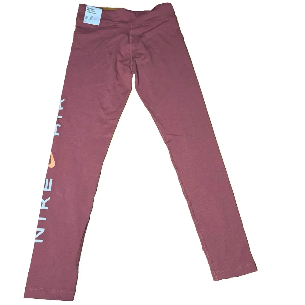 Nike Air Essential Girls' Mid-Rise Leggings Pink Size Large NWT Stretchy Knit